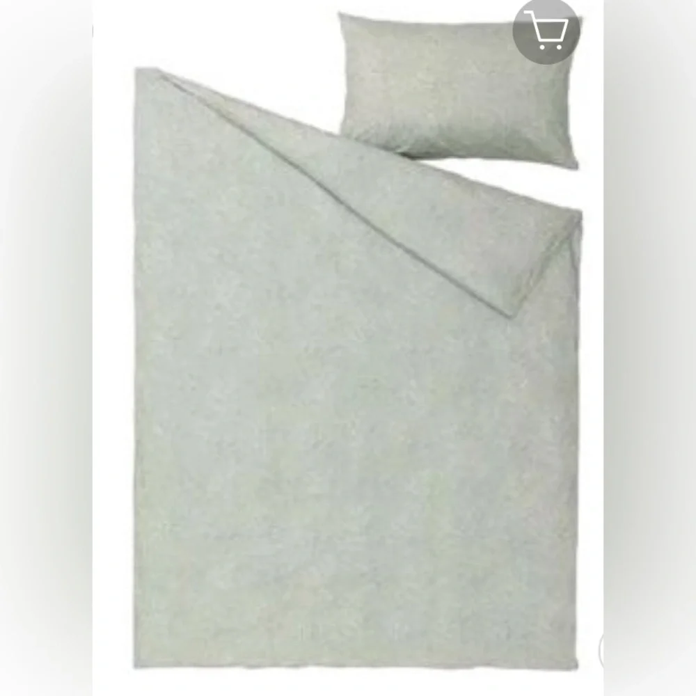 Ikea Silverkacia Twin Duvet Cover And 1 pillow case Dotted Green W Blue & White
